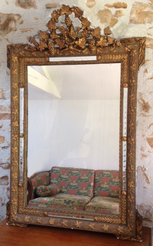 french antique mirror with birds